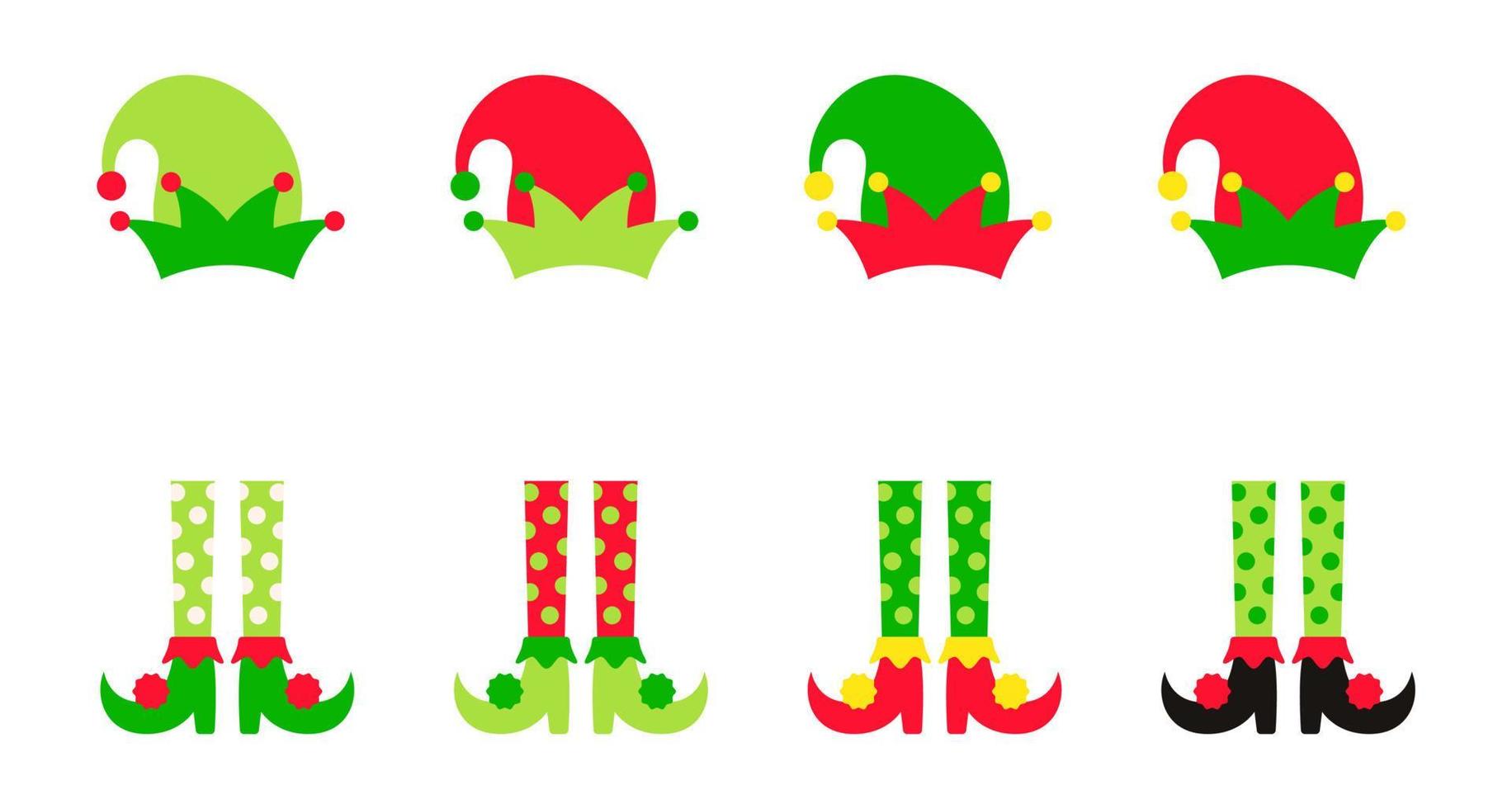 conjunto de familia de duendes navideños vector