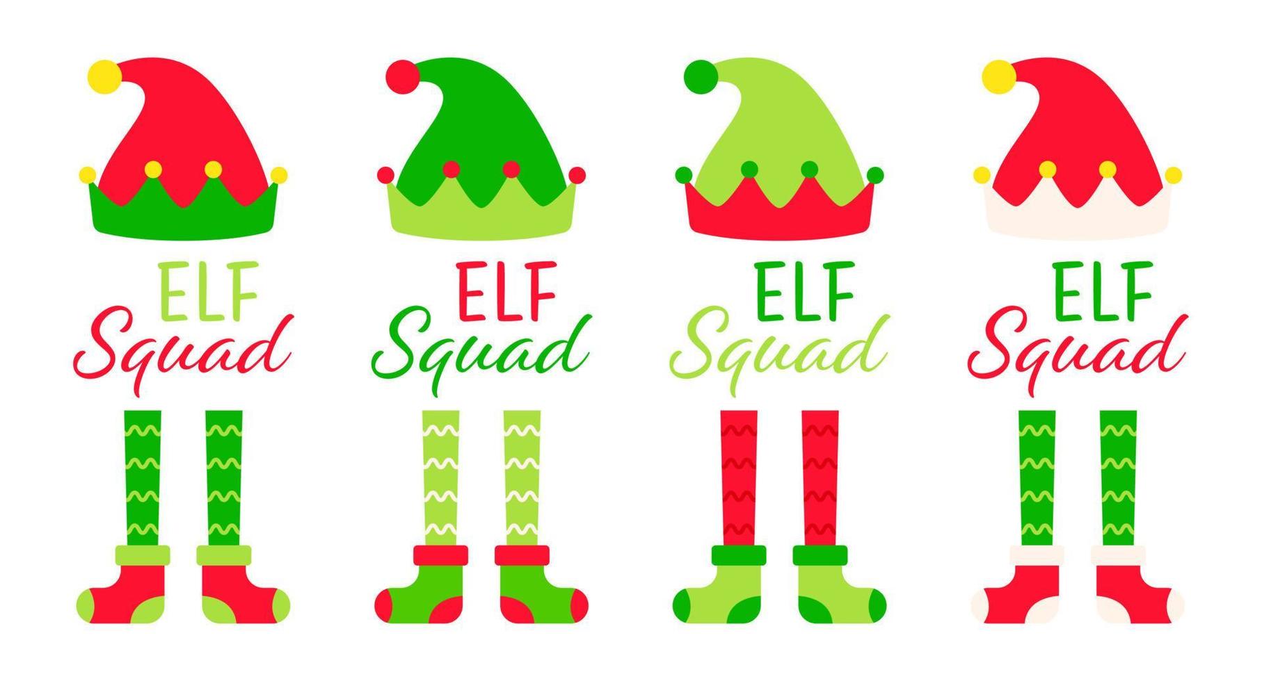 Set of Christmas Elf Squad vector