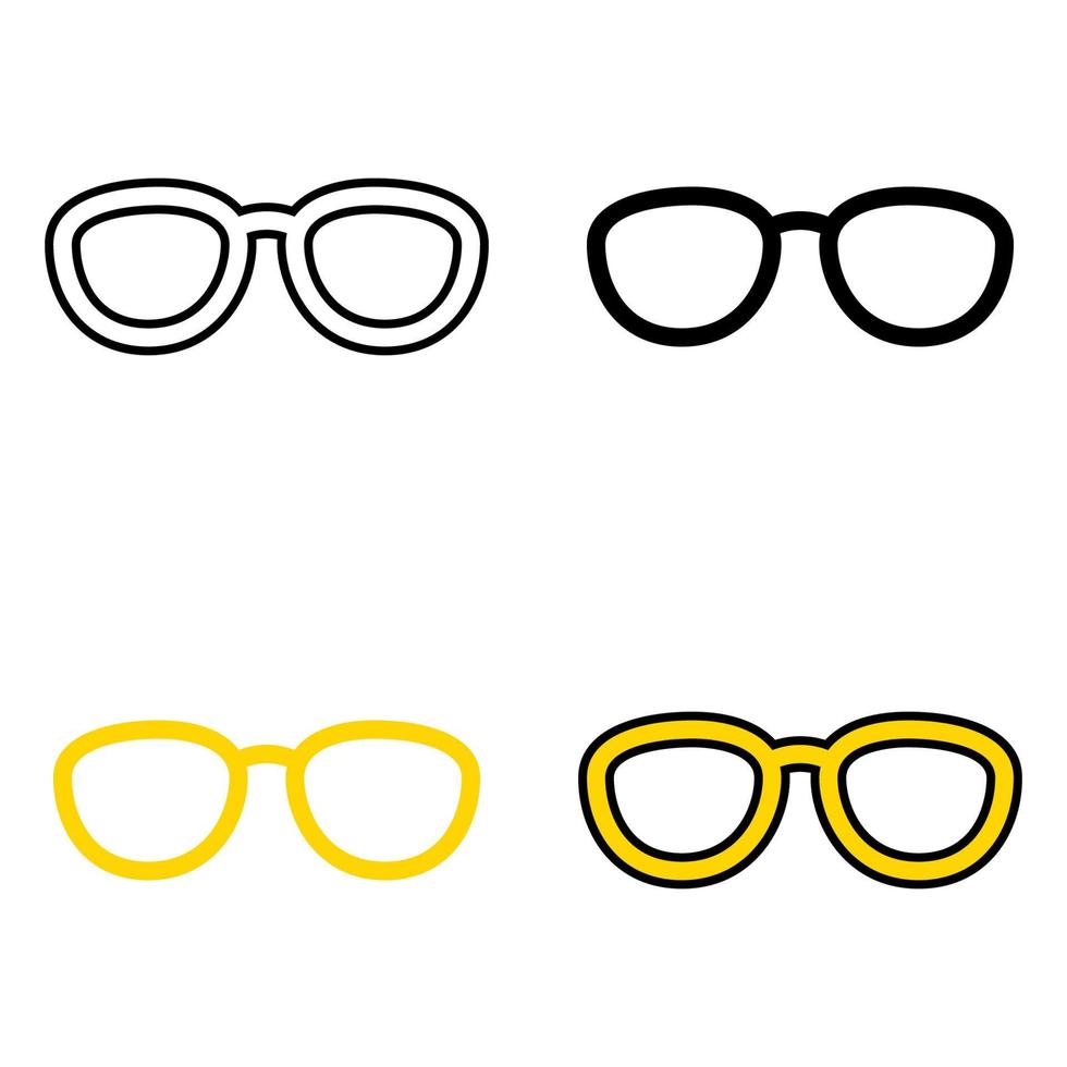 Set of Glasses in flat style isolated vector