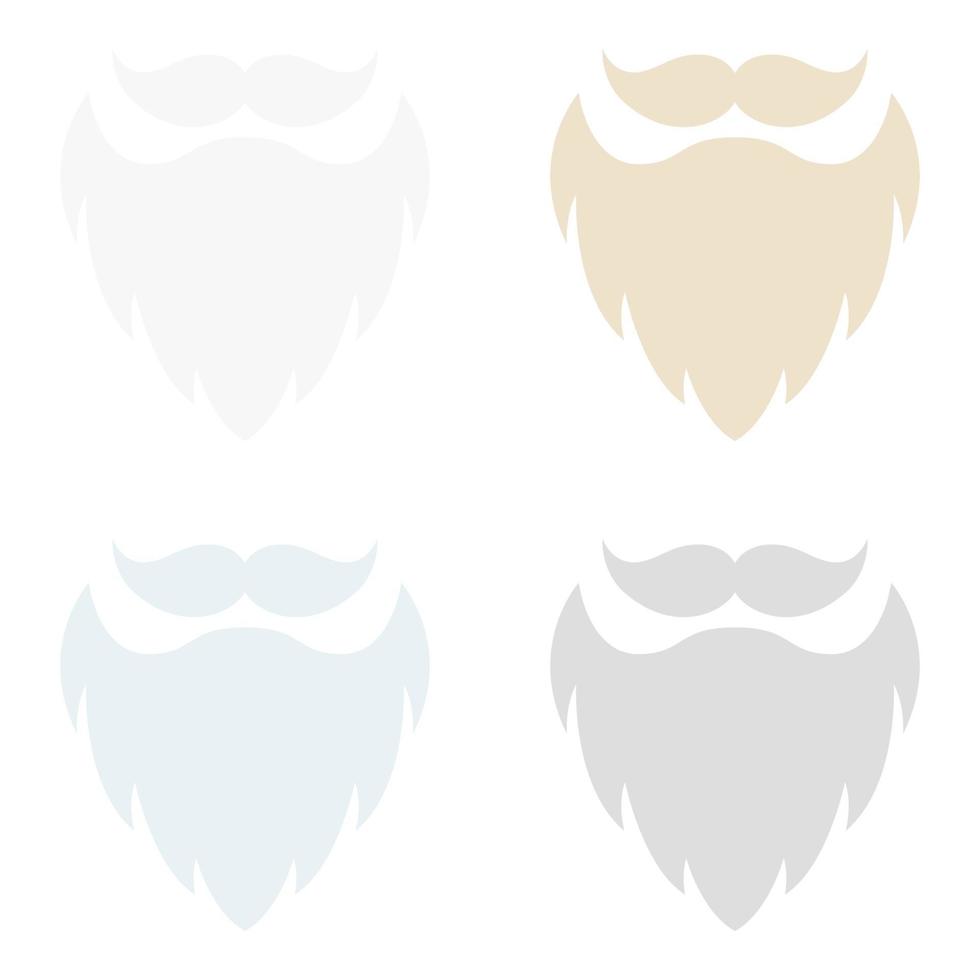 conjunto de barba en estilo plano aislado vector