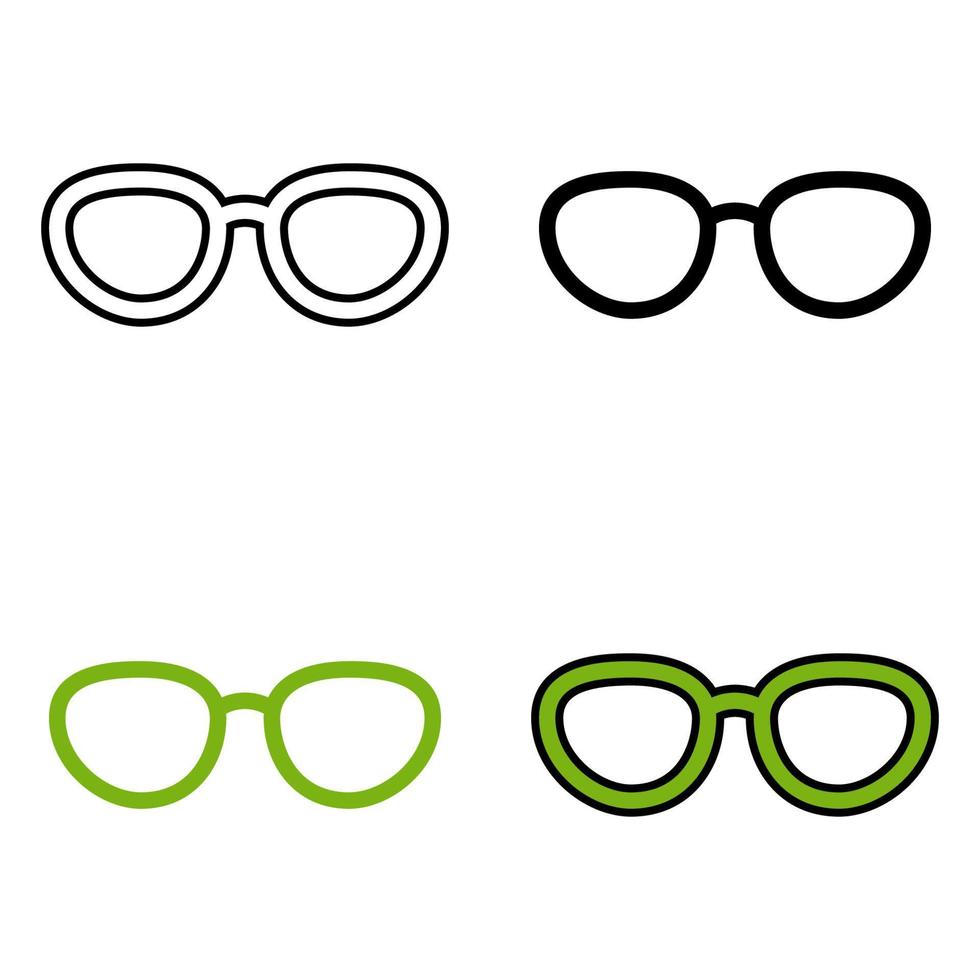 Set of Glasses in flat style isolated vector