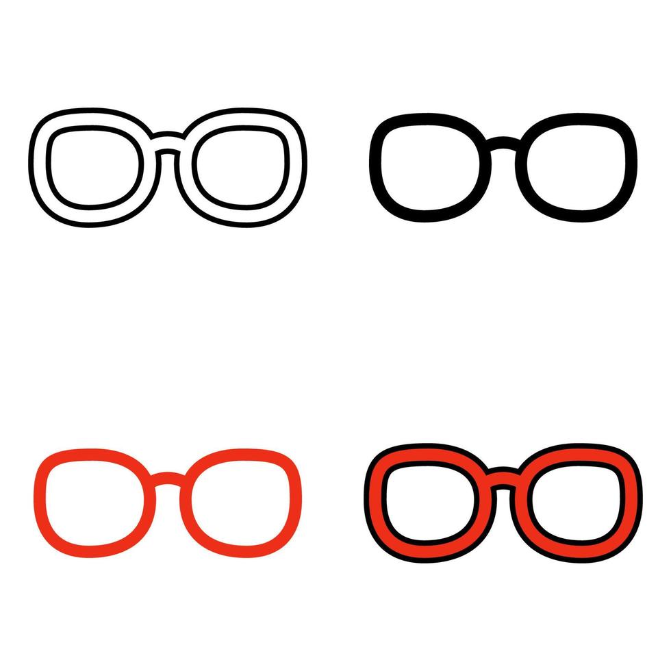 Set of Glasses in flat style isolated vector
