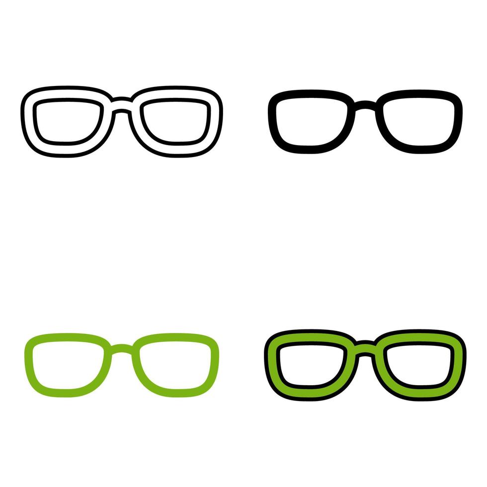 Set of Glasses in flat style isolated vector