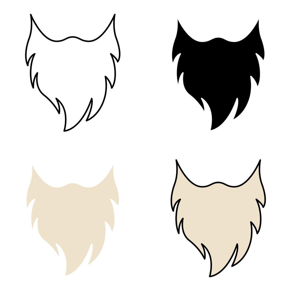 conjunto de barba en estilo plano aislado vector