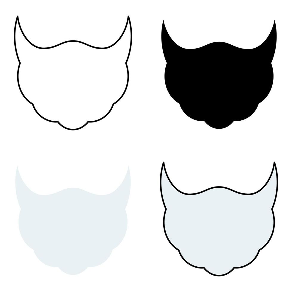 Set of Beard in flat style isolated vector