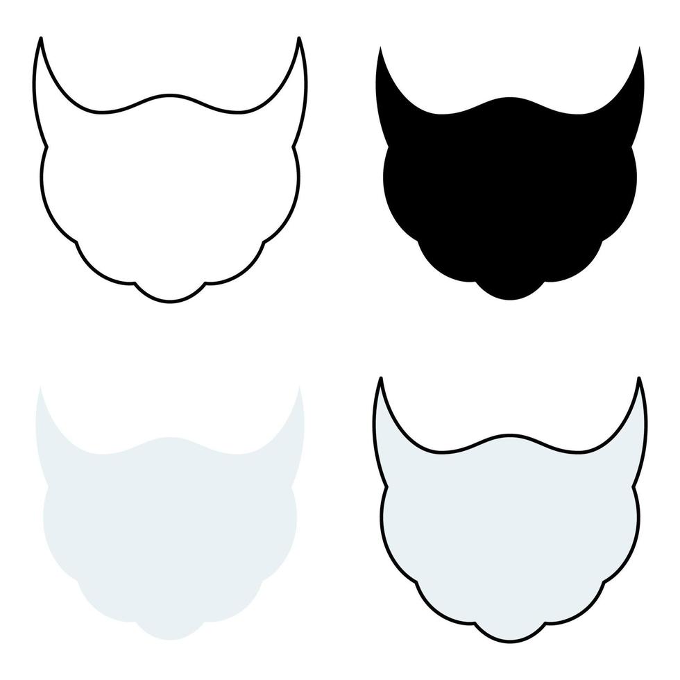 conjunto de barba en estilo plano aislado vector