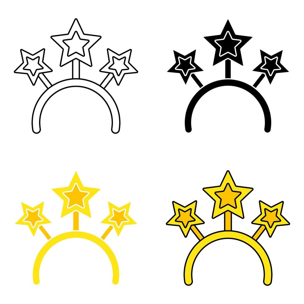 Set of Christmas headband in flat style isolated vector
