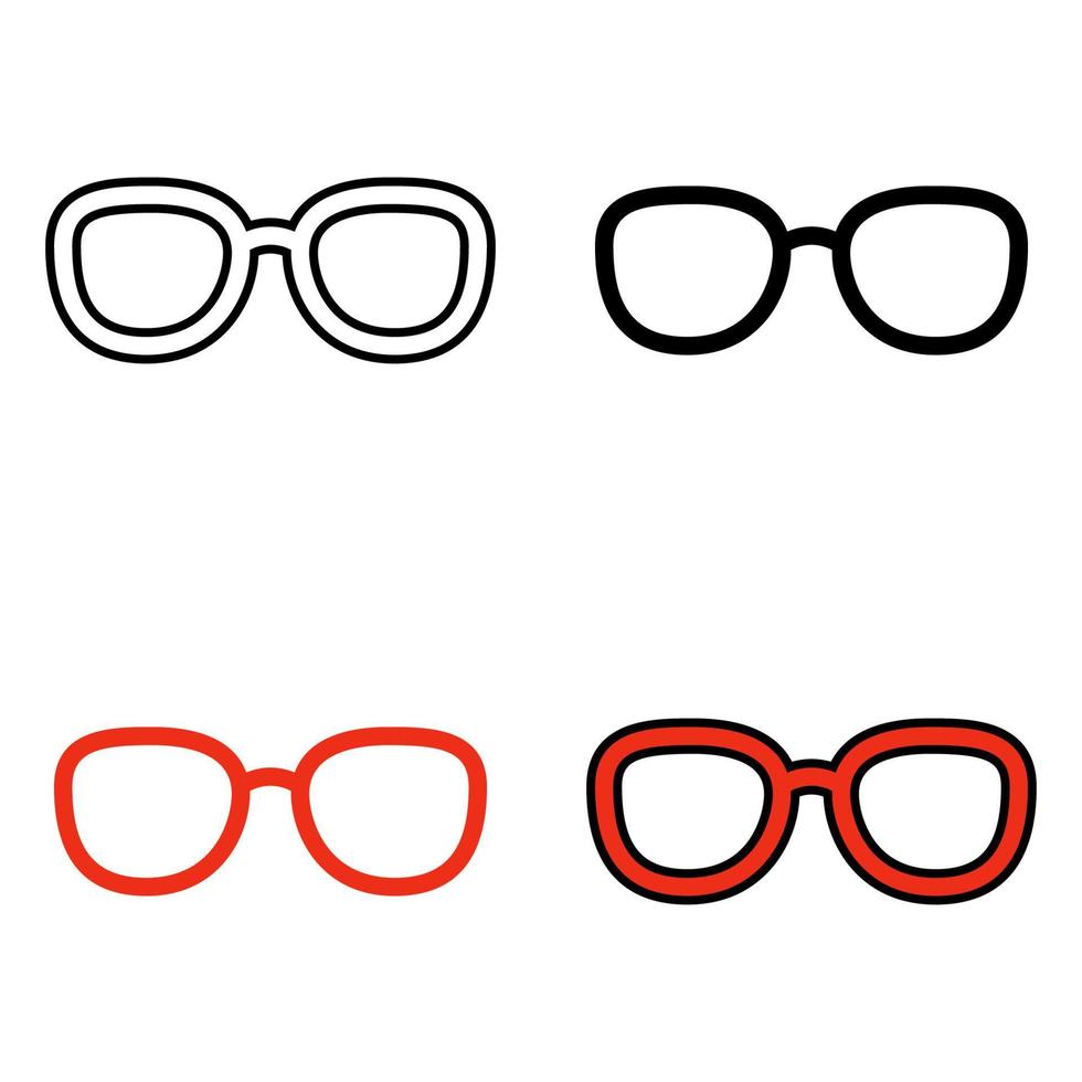 Set of Glasses in flat style isolated vector