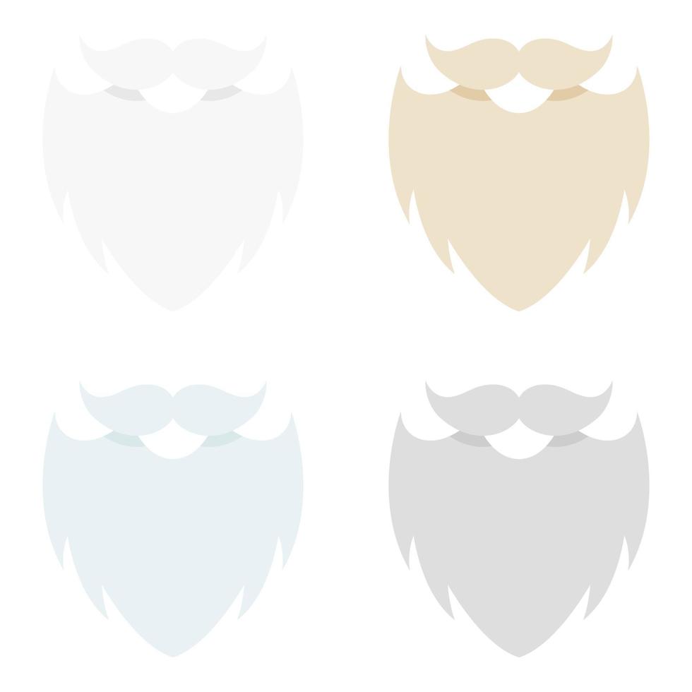 conjunto de barba en estilo plano aislado vector