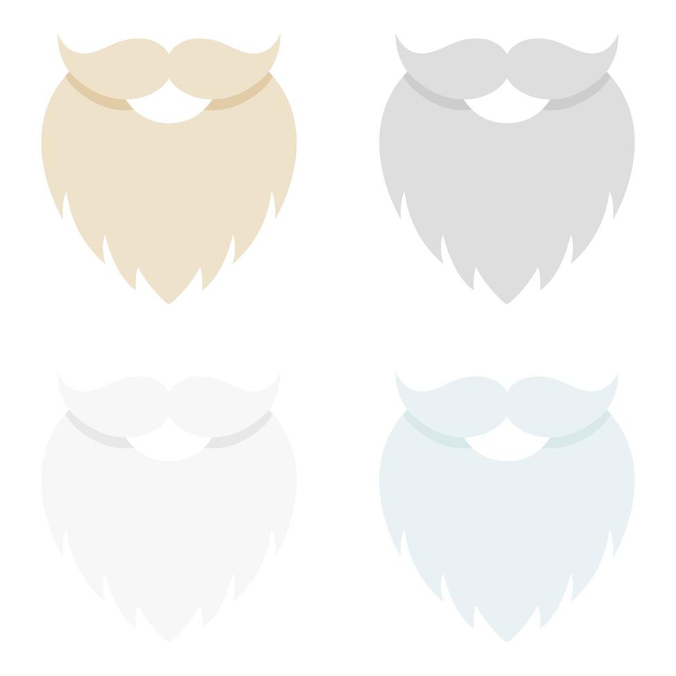 Set of Beard in flat style isolated vector