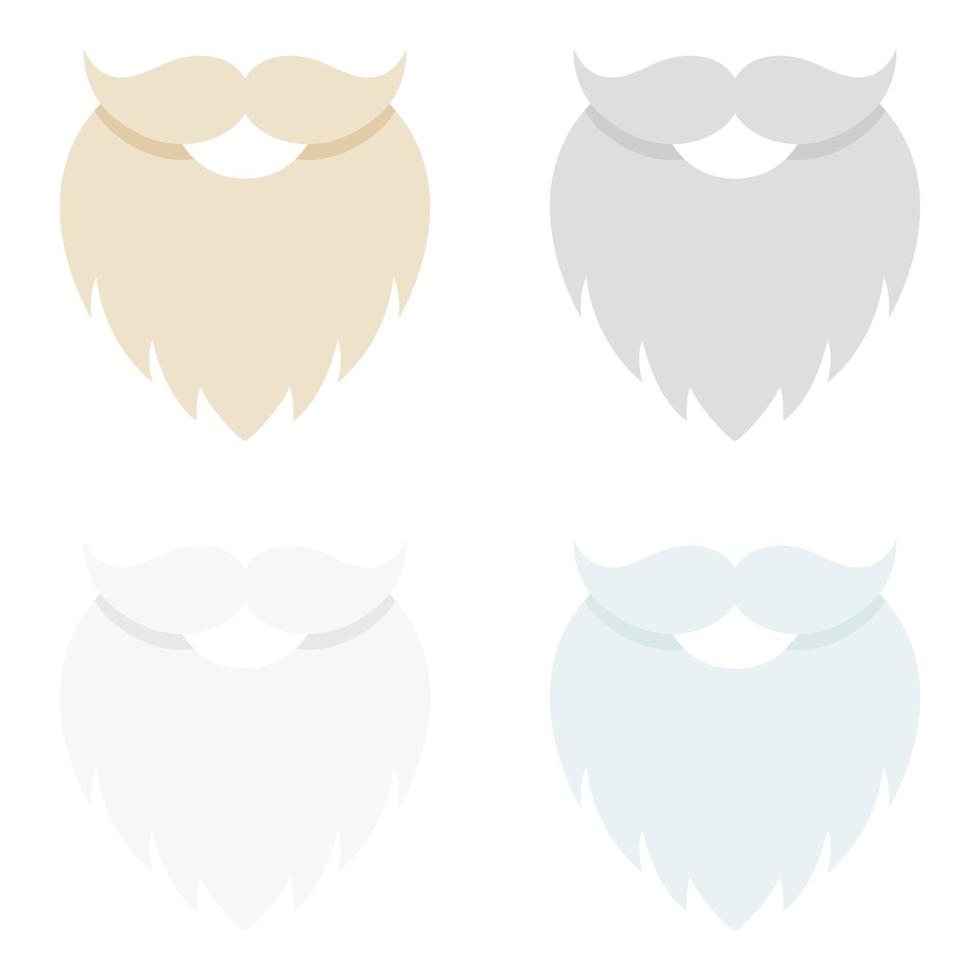 conjunto de barba en estilo plano aislado vector