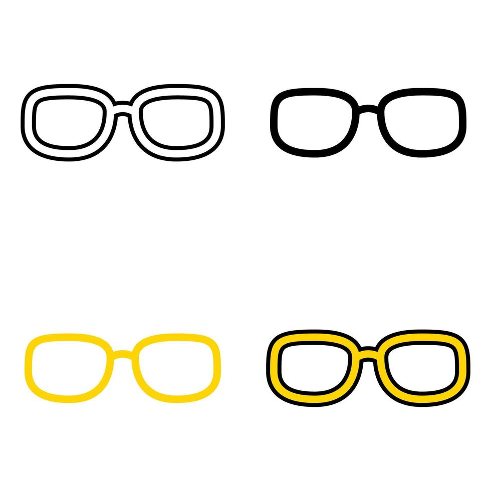 Set of Glasses in flat style isolated vector