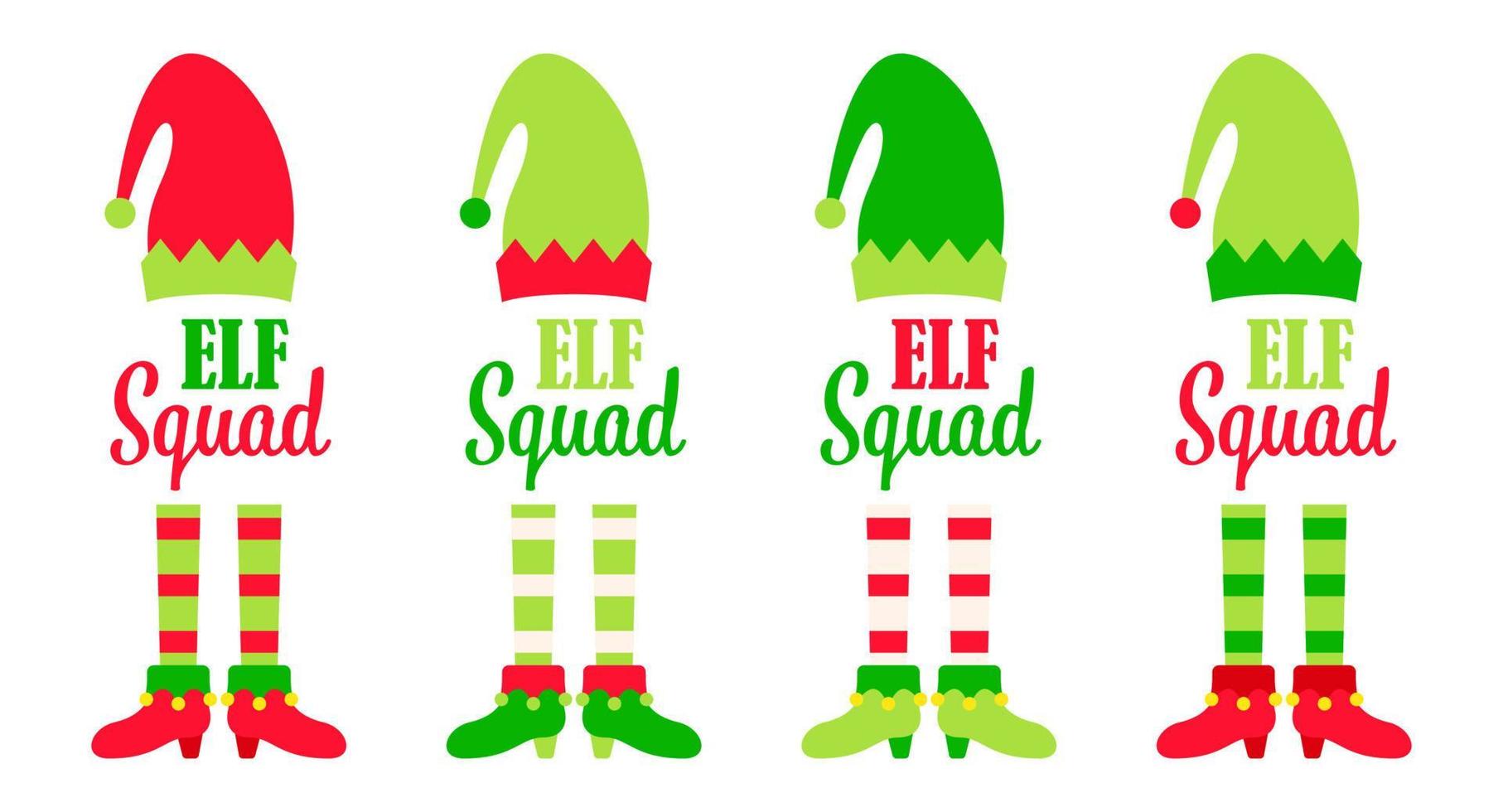 Set of Christmas Elf Squad vector