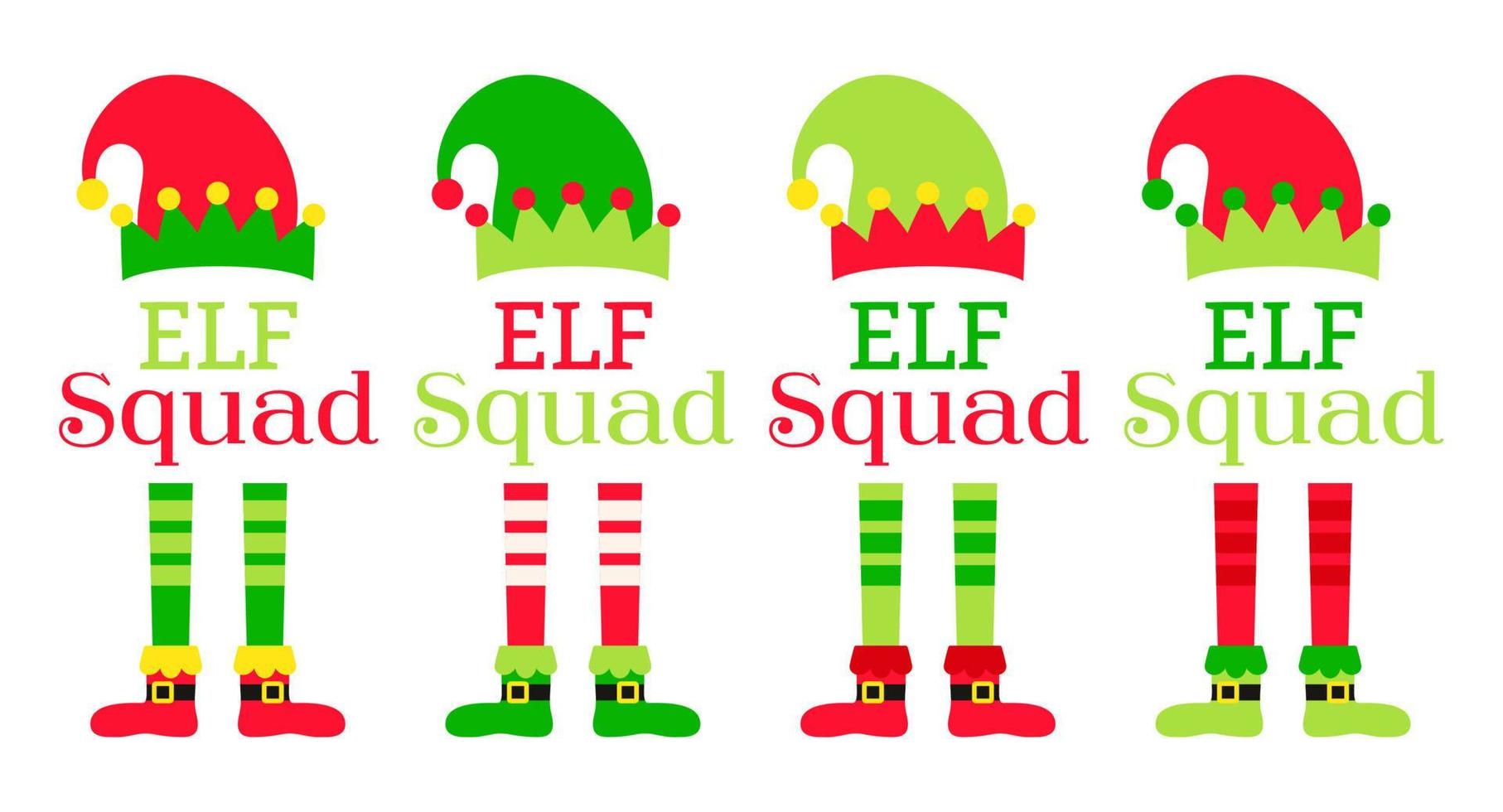 Set of Christmas Elf Squad vector