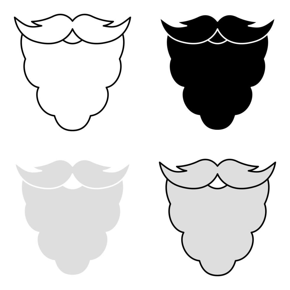 Set of Beard in flat style isolated vector