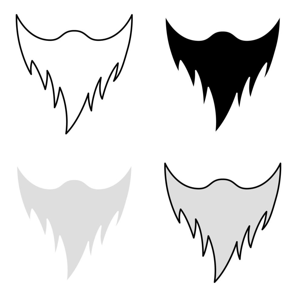 conjunto de barba en estilo plano aislado vector