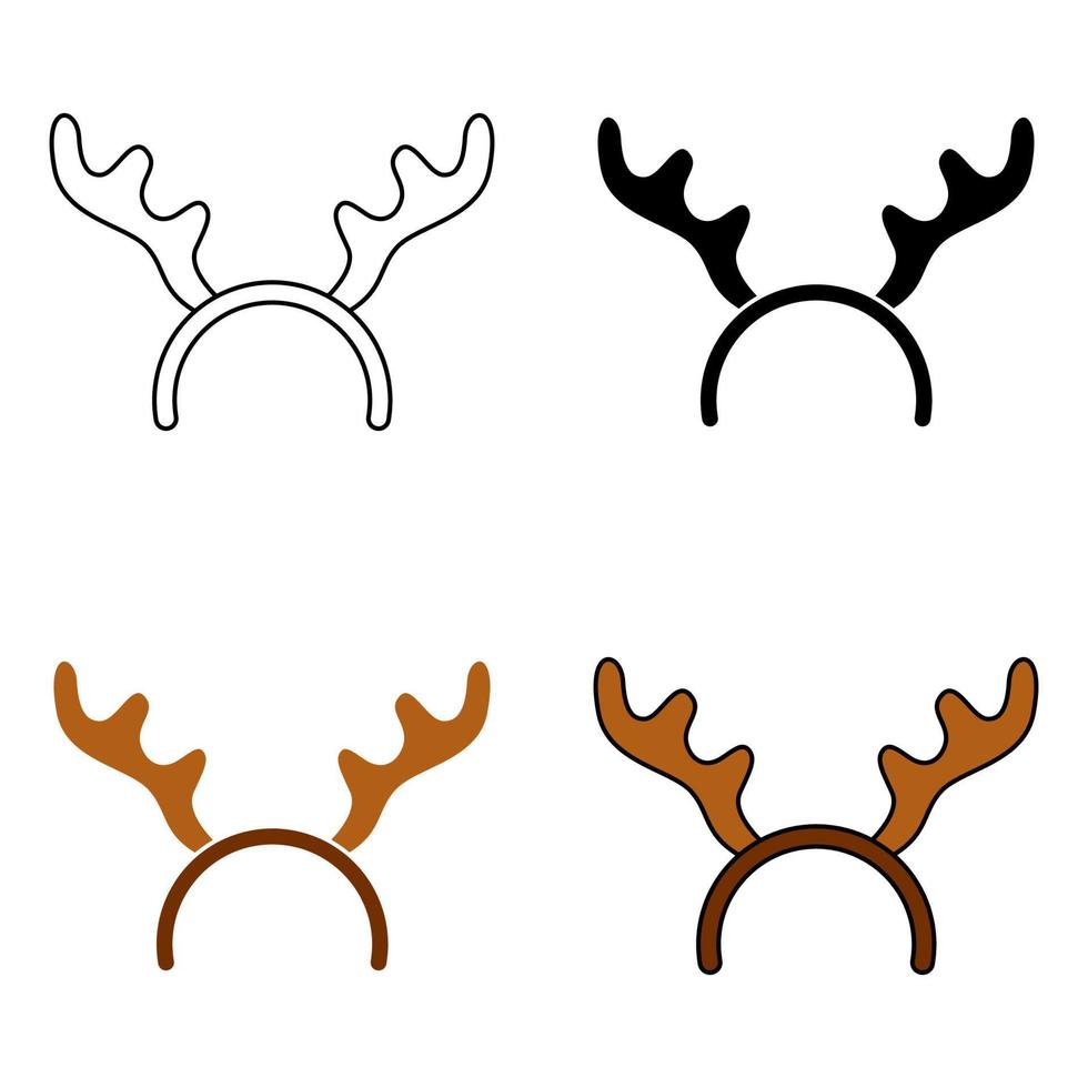 Set of Christmas headband in flat style isolated vector