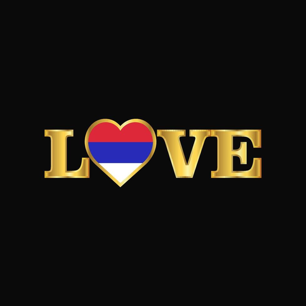 vector de diseño de bandera de la república srpska de tipografía de amor dorado