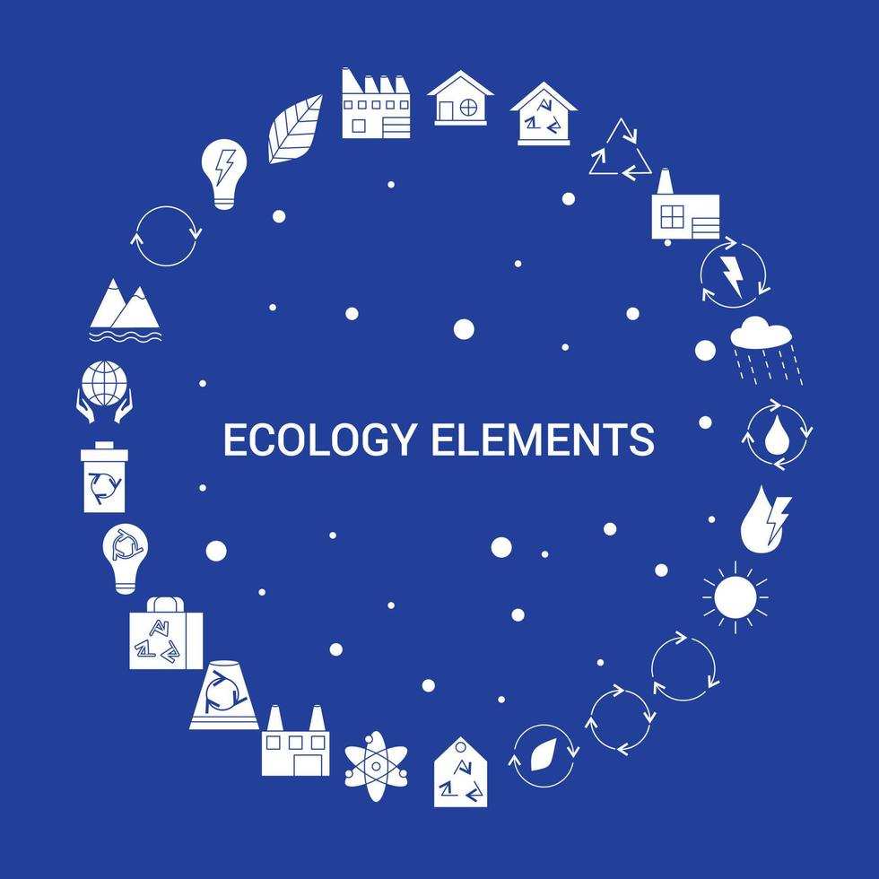 Ecology Elements Icon Set Infographic Vector Template