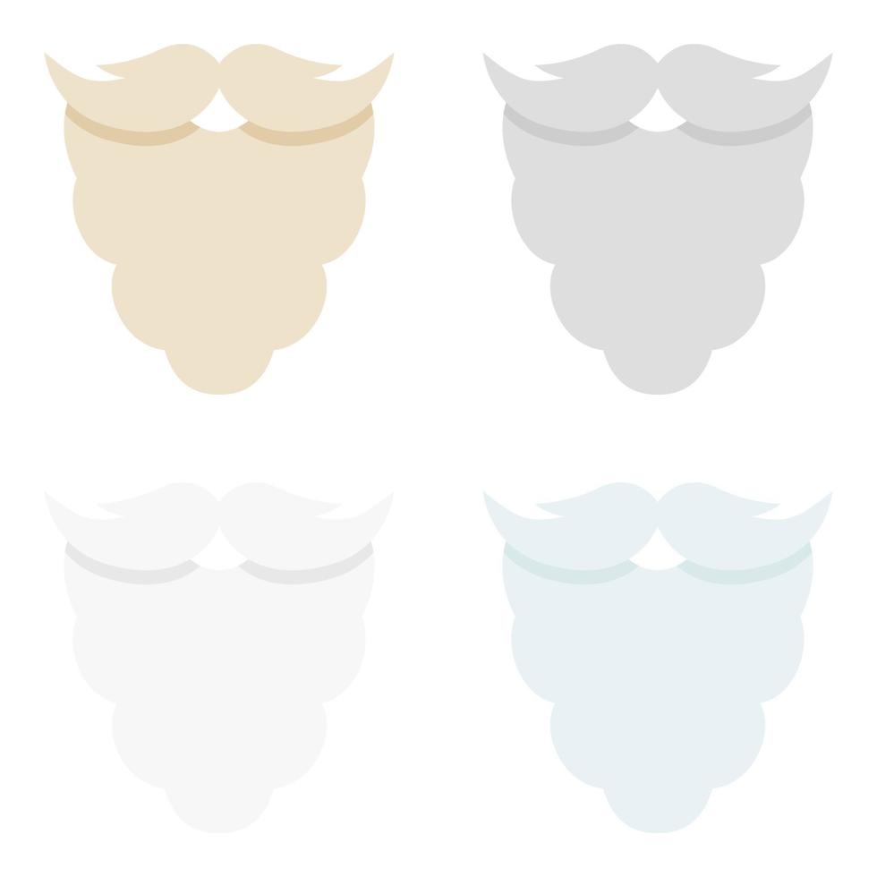 conjunto de barba en estilo plano aislado vector