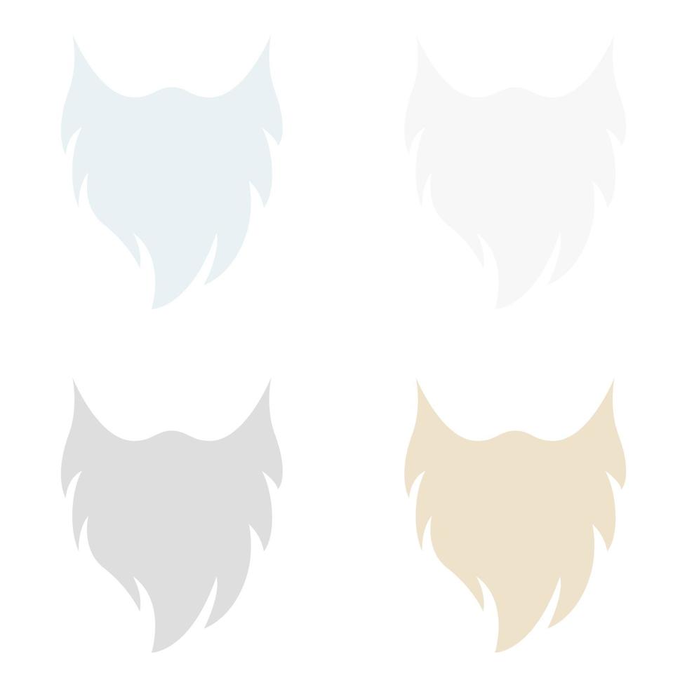 Set of Beard in flat style isolated vector