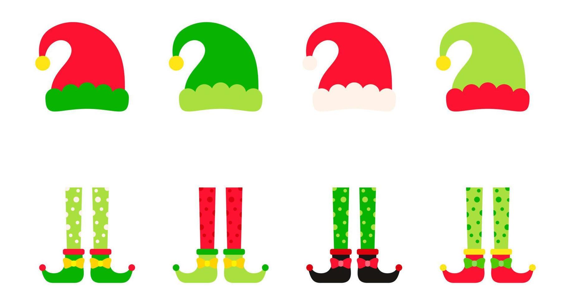 conjunto de familia de duendes navideños vector