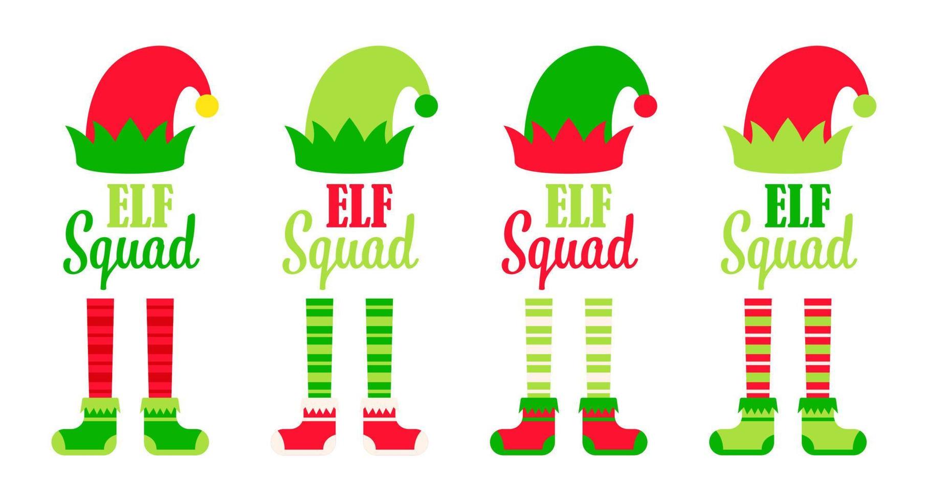 Set of Christmas Elf Squad vector