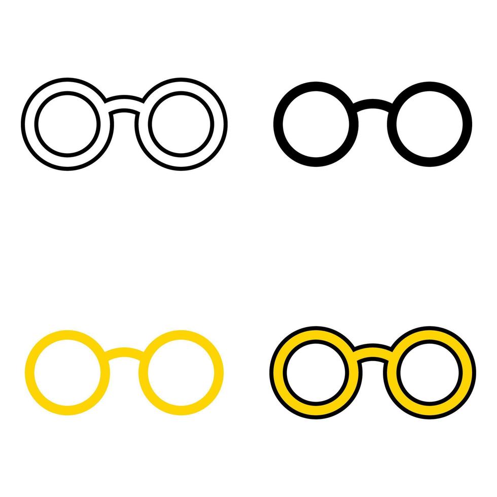 Set of Glasses in flat style isolated vector