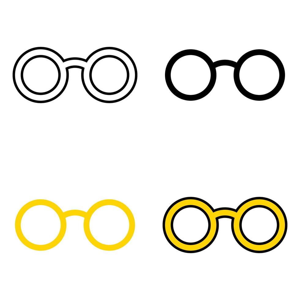 Set of Glasses in flat style isolated vector