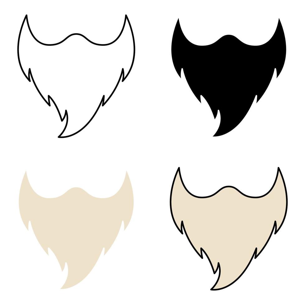 conjunto de barba en estilo plano aislado vector