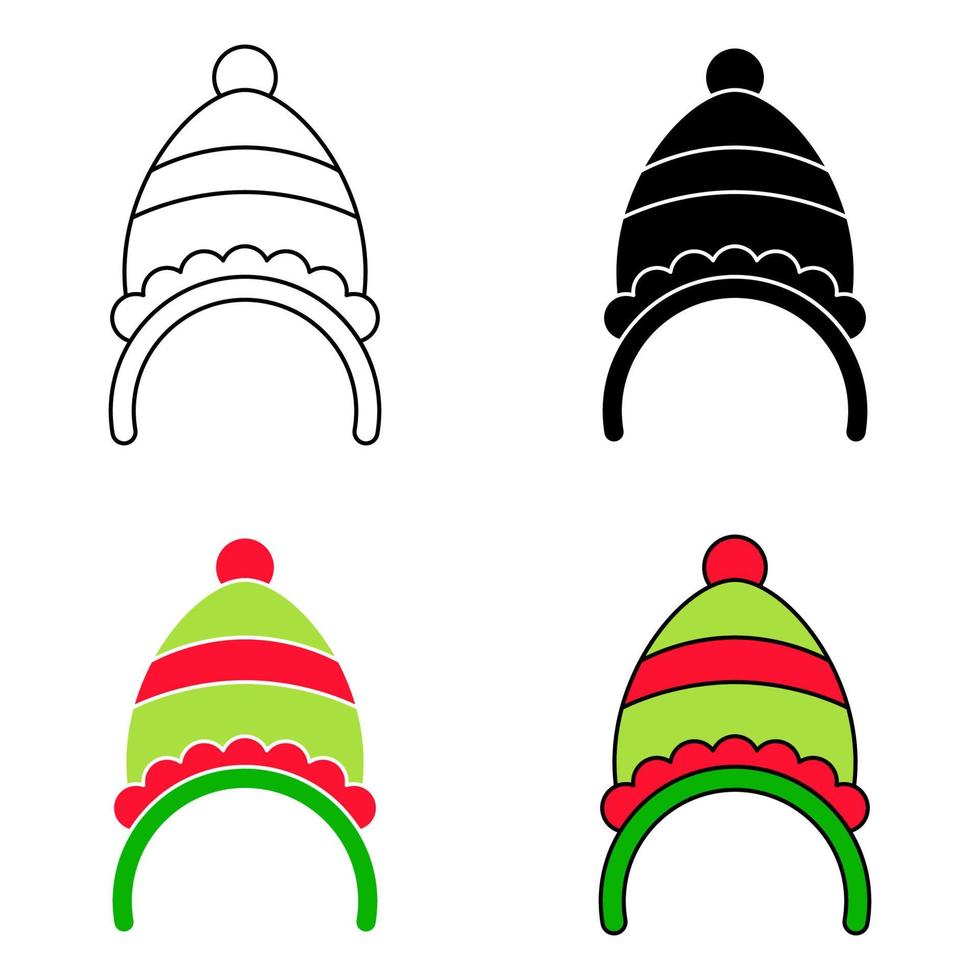 Set of Christmas headband in flat style isolated vector