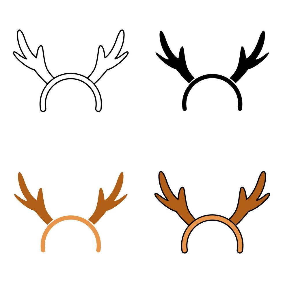 Set of Christmas headband in flat style isolated vector