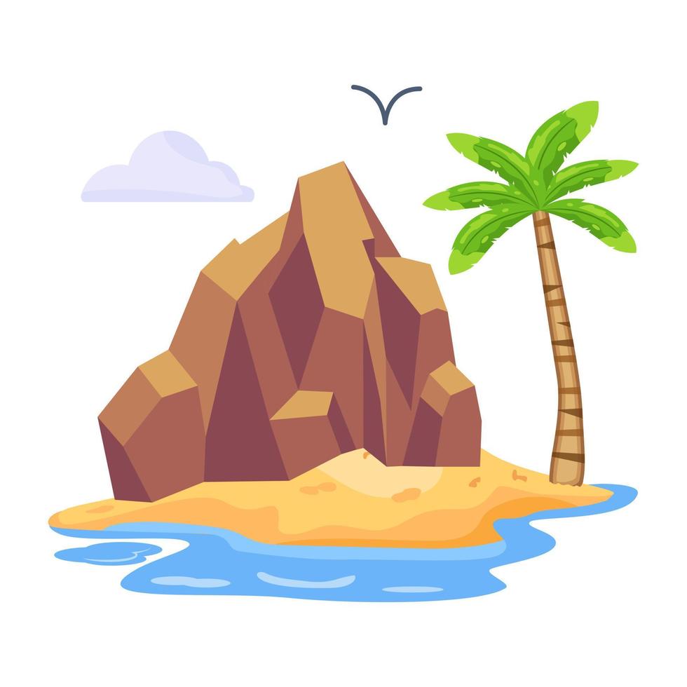 mira esta hermosa ilustración de isla tropical vector