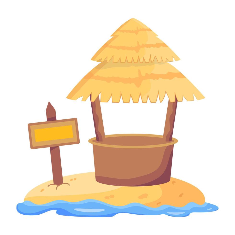 Modern flat illustration of beach lodge vector