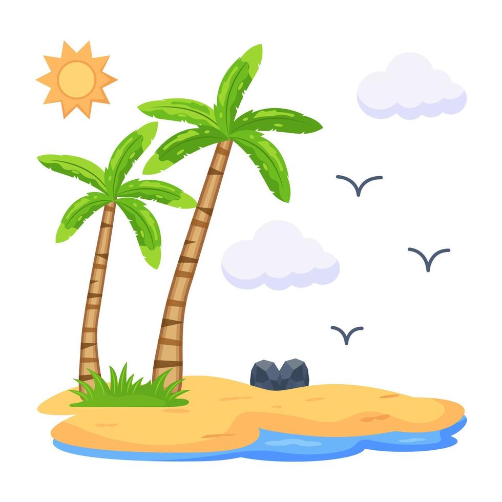 mira esta hermosa ilustración de isla tropical vector