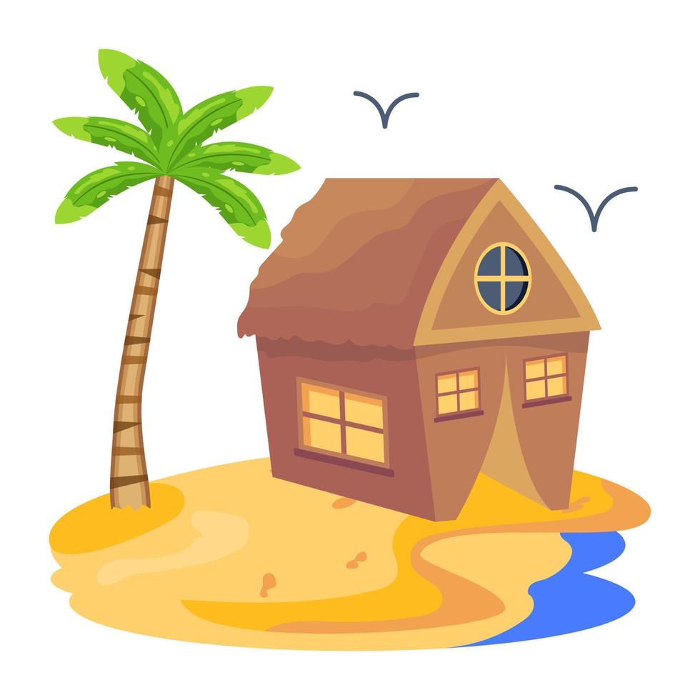 Look at this beautiful tropical island illustration vector