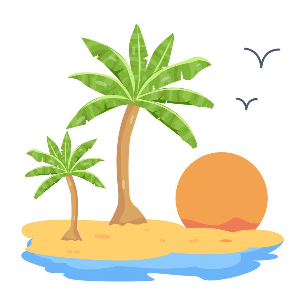 mira esta hermosa ilustración de isla tropical vector