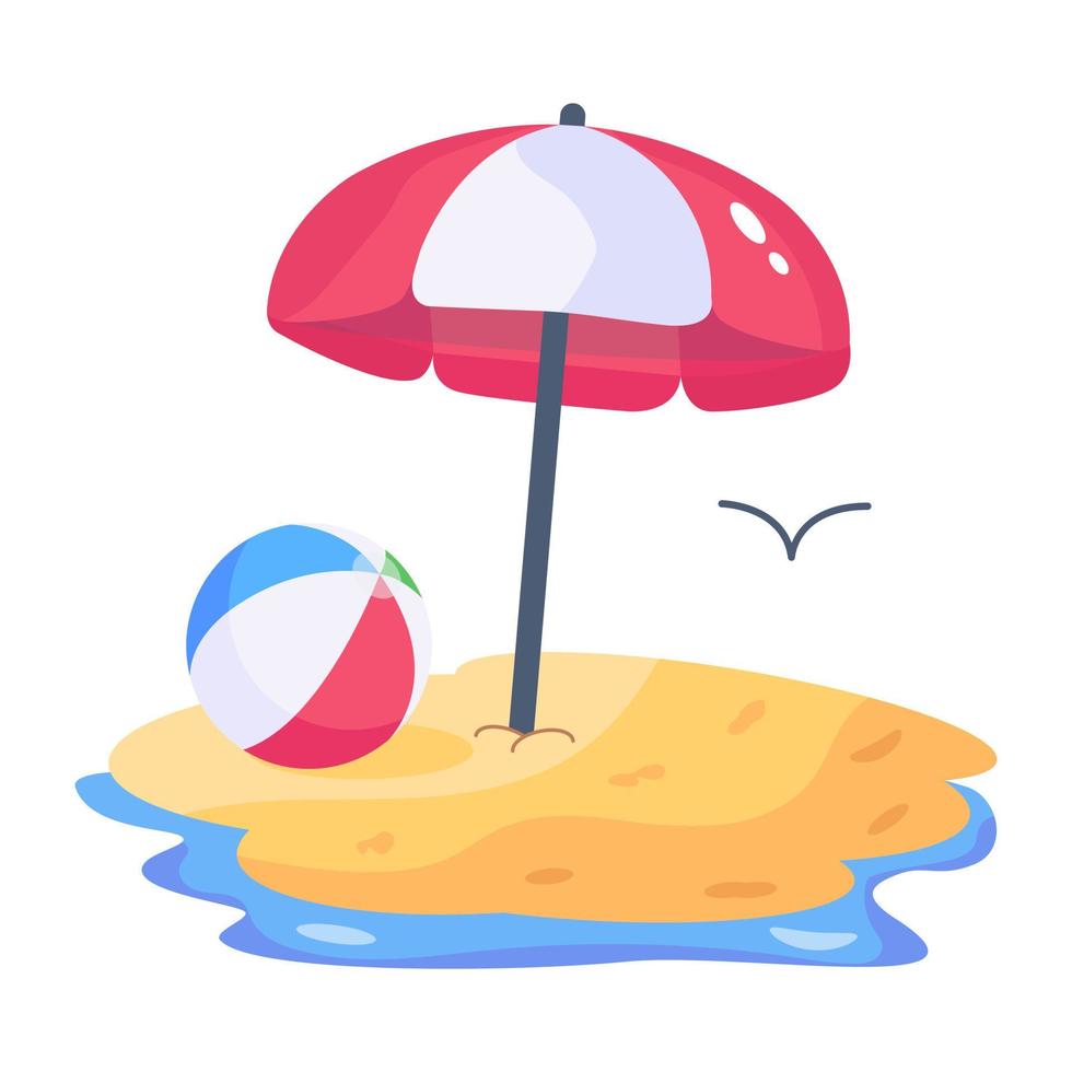 Grab a flat illustration of seaside vector