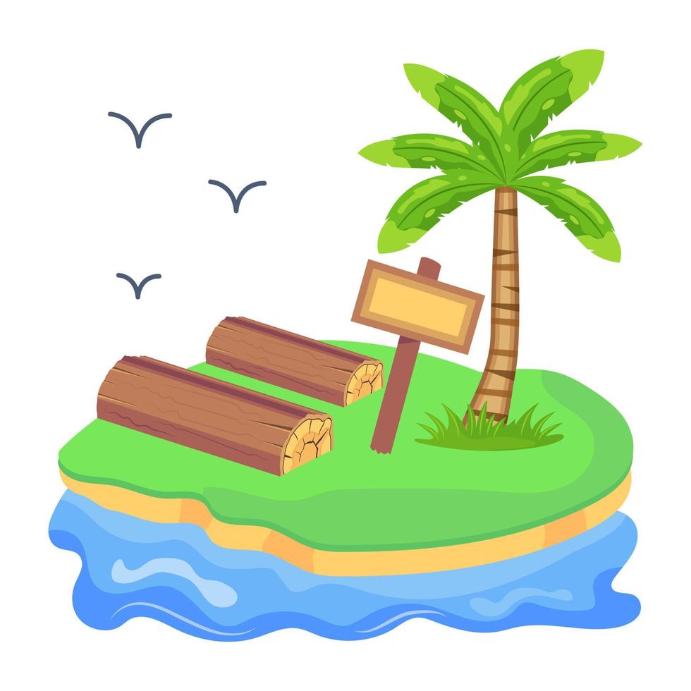 mira esta hermosa ilustración de isla tropical vector