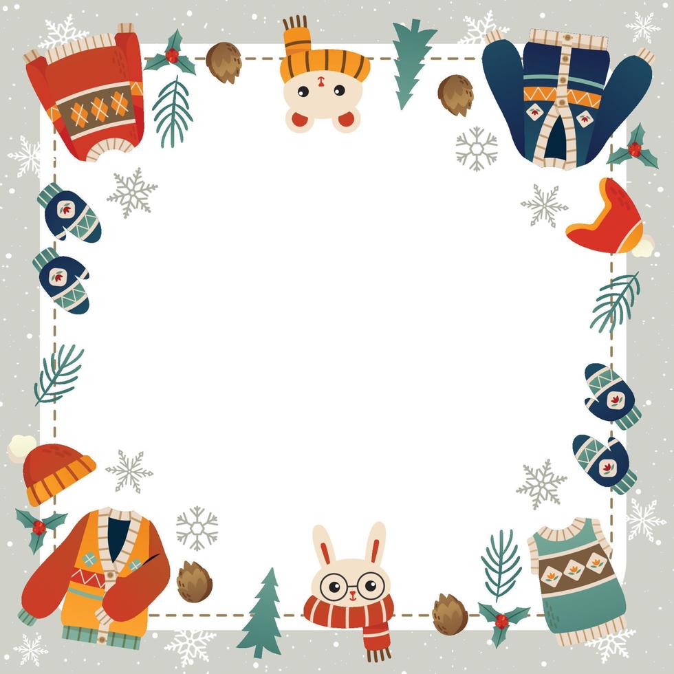 Winter Elements Border vector