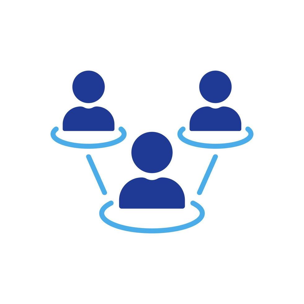 Social Network Silhouette Icon. Business Technology Community World Company Color Pictogram. Networking Hub Media Information Communication Icon. Isolated Vector Illustration.