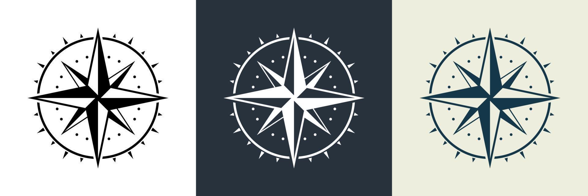 Rose Wind Navigation Retro Equipment Sign. Adventure Direction Arrow to North South West East Orientation Navigator Modern Pictogram. Compass Map Silhouette Icon Set. Isolated Vector Illustration.
