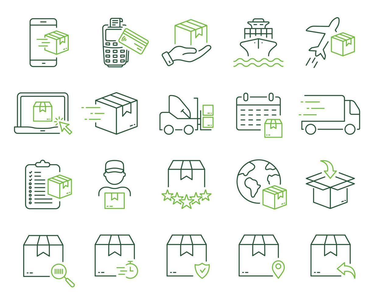 Delivery Service Line Icon. Package Cargo Shipment Logistic Linear Pictogram. Fast Air, Truck, Ship Post Transportation Order Parcel Box Outline Icon. Editable Stroke. Isolated Vector Illustration.