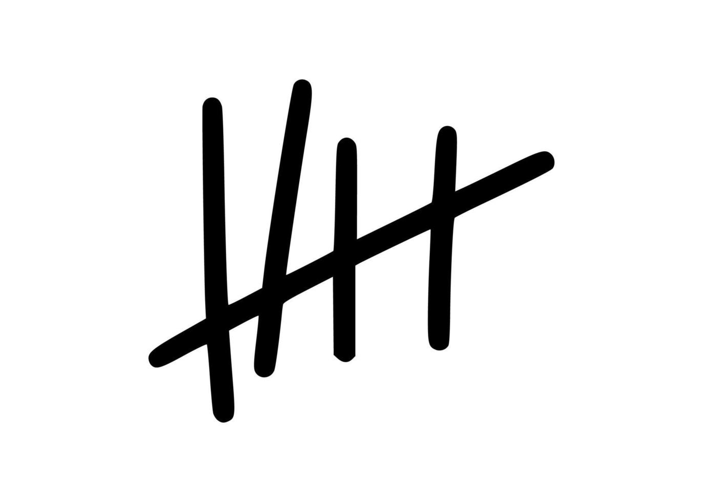 Tally marks to count days in prison. Tally marks for math lessons. Vector illustration