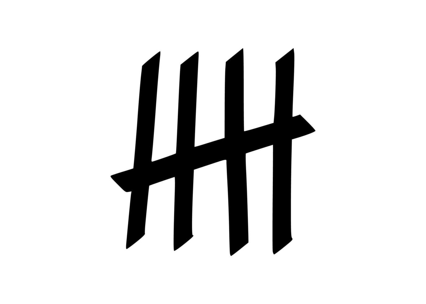 Tally marks to count days in prison. Tally marks for math lessons. Vector illustration