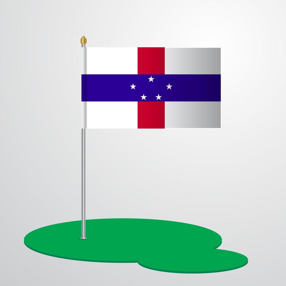 Netherlands Antilles Flag Pole vector