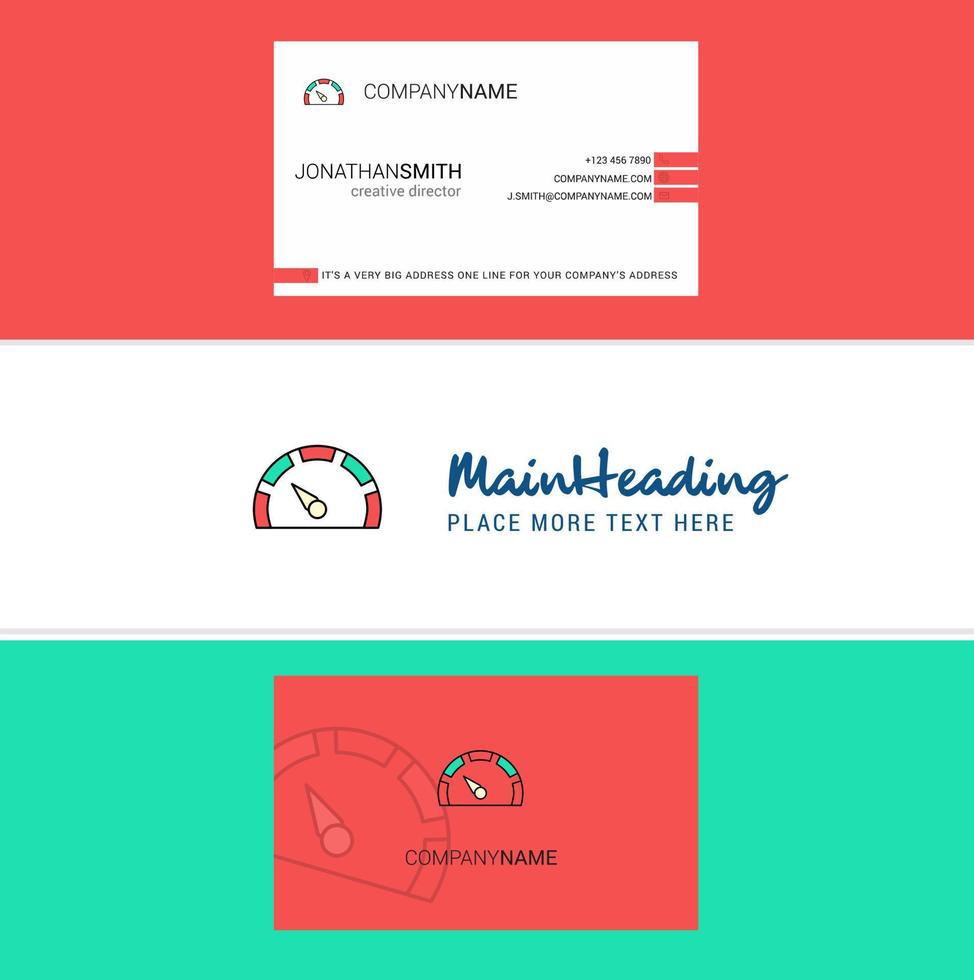 Beautiful Meter Logo and business card vertical Design Vector