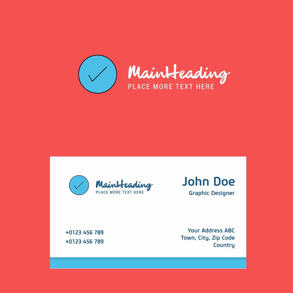 Tick logo Design with business card template Elegant corporate identity Vector