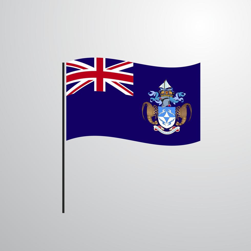 Tristan da Cunha waving Flag vector