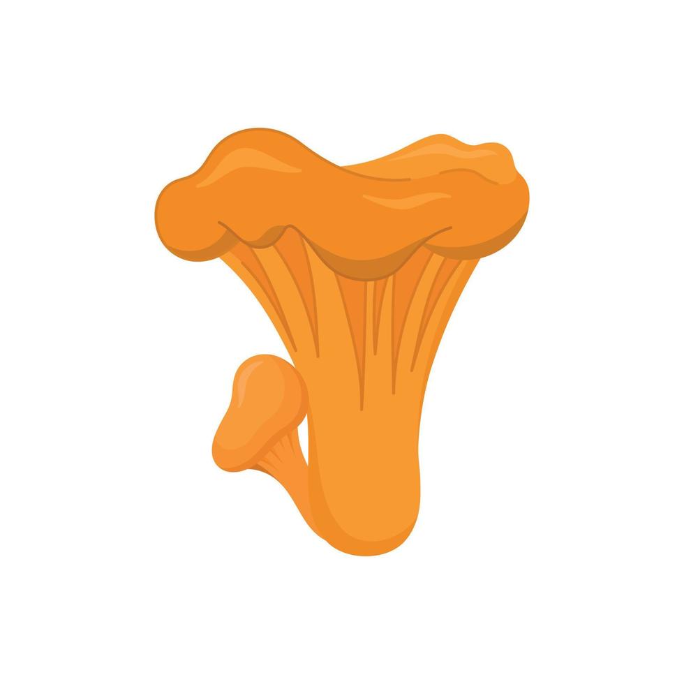 Raw organic mushroom. Vegetarian plant, ingredient for cooking. Isolated flat vector illustration of the  fungus.